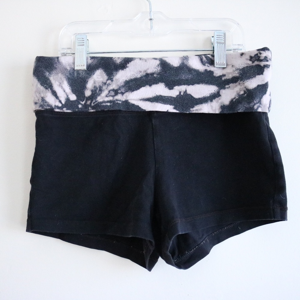 Mini Black Tie Dye Stretch Shorts